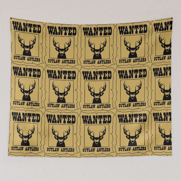 Item preview, Wanted Outlaw Antlers Black designed and sold by cayennecrazy.