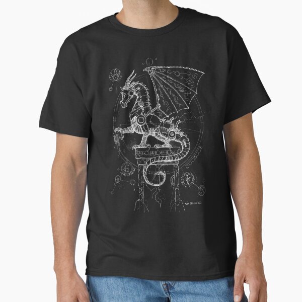 Item preview, Steampunk Dragon (white) designed and sold by Sam Deacon Art.