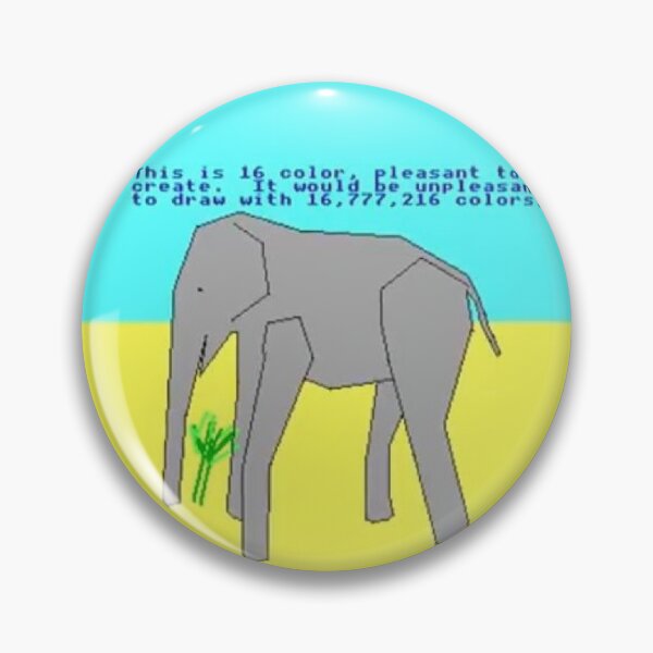 Item preview, TempleOS 16 color elephant designed and sold by y2kek.