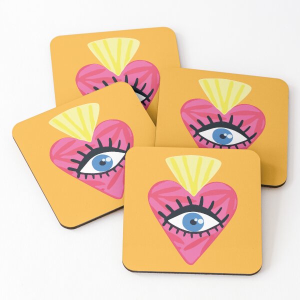 Item preview, Cute mexican sacred heart milagrito adorable evil eye kawaii heart pattern decoration designed and sold by T-Mex.