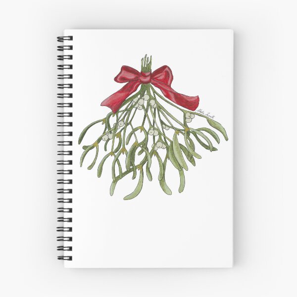 Item preview, Mistletoe branch with bow in watercolor designed and sold by Malu-Iriarte.