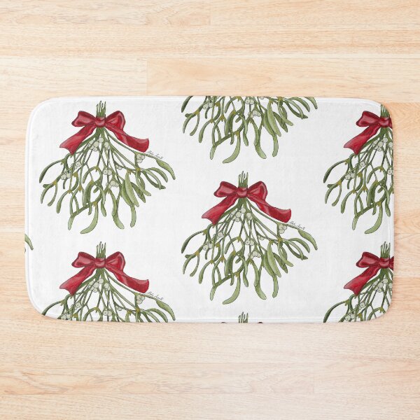 Item preview, Mistletoe branch with bow in watercolor designed and sold by Malu-Iriarte.