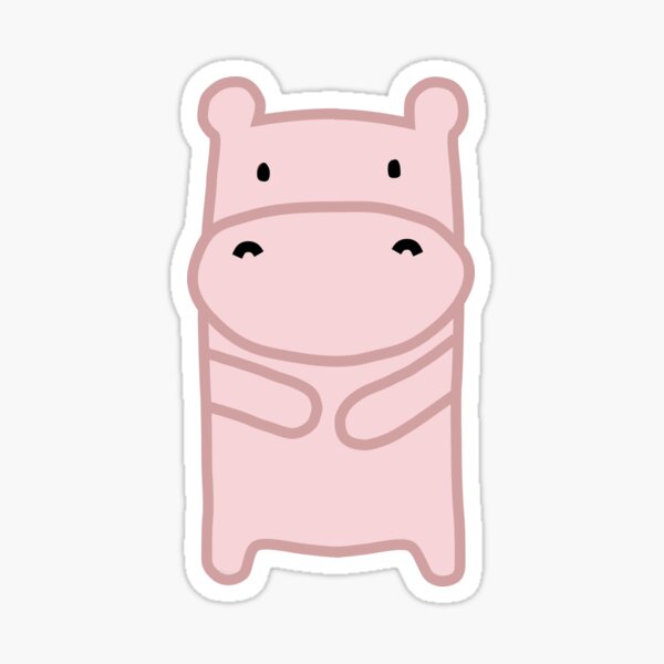 Pink Hippo Sticker