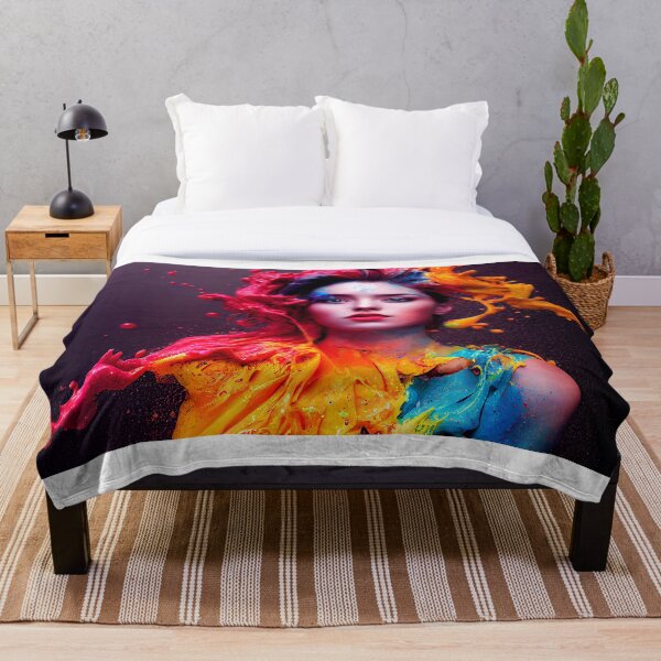 Item preview, Beautiful female portrait paint splashes colorful variati designed and sold by Schmeker.