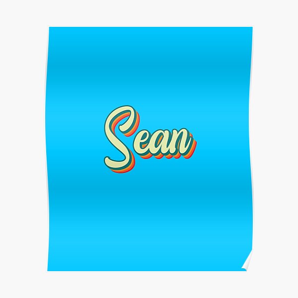 "Sean Name Label in retro color" Poster for Sale by