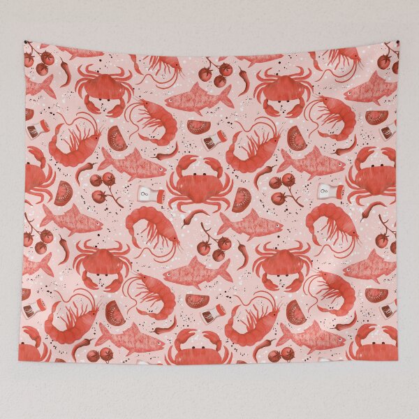Item preview, Seafood Spectacular red pink designed and sold by Veata.