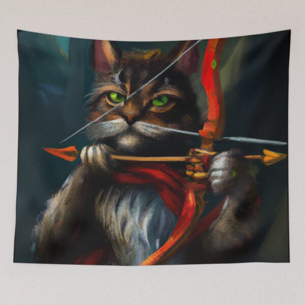Item preview, Viggo the Cat, readying his bow (Fantasy) designed and sold by thecatandkettle.