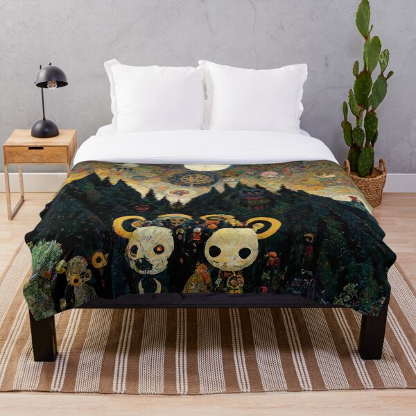 Item preview, Teddy Bear Cult Midnight Moonlight Mountain Ritual Site under the Abstract night Stars designed and sold by MysticAlgorithm.