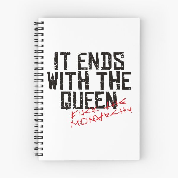 Item preview, IT ENDS WITH THE QUEEN, FUCK THE MONARCHY black / Cool and Funny quotes designed and sold by DRK7DSGN.