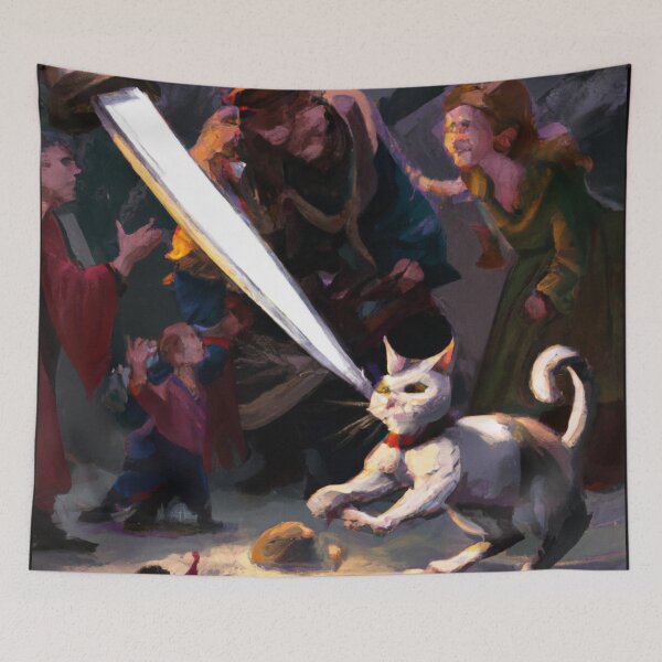 Item preview, Arty the Cat, throwing down (Baroque) designed and sold by thecatandkettle.