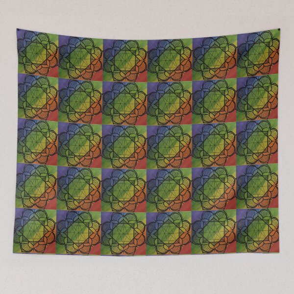 Item preview, HIGHEST POTENTIAL MANDALA ~ SACRED GEOMETRY FOR THE SOUL~ RAINBOW CHAKRA COLORS designed and sold by Ann Chatfield.