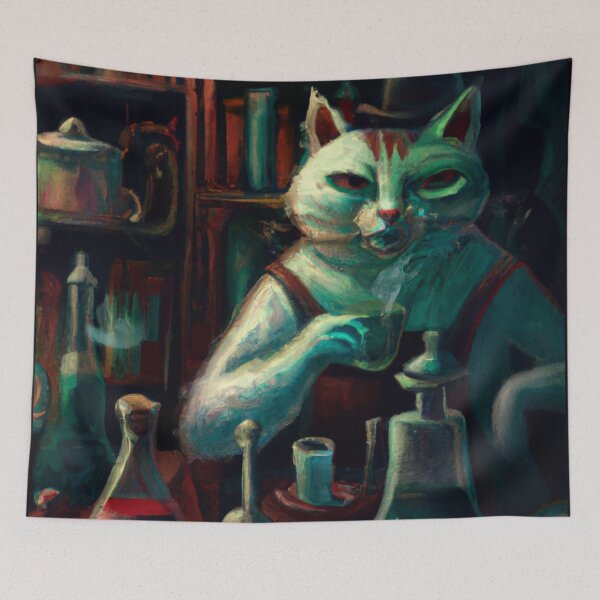 Item preview, Gumball the Cat, taking a break in the lab (Fantasy) designed and sold by thecatandkettle.