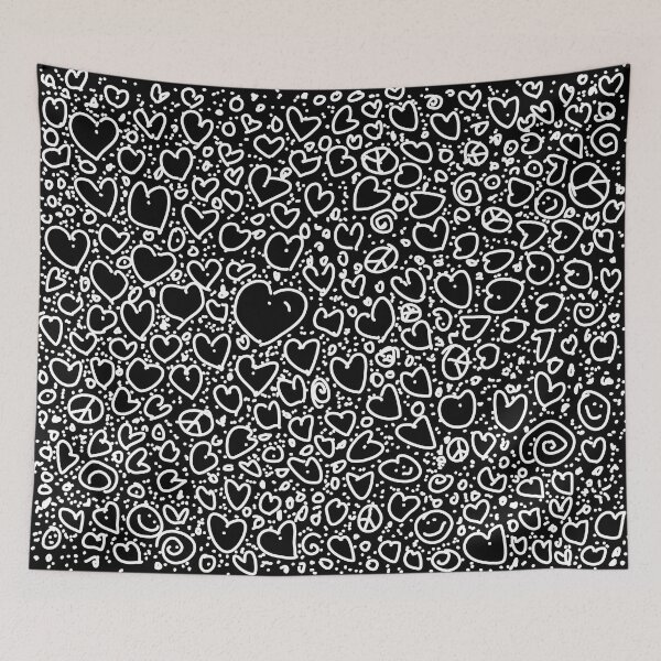 Item preview, Black Doodle Hearts designed and sold by drumweaver.