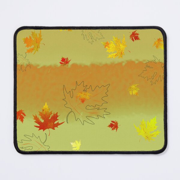 Item preview, autumn, leaves, contour, multicolor, orange background designed and sold by Maria Mihailova.