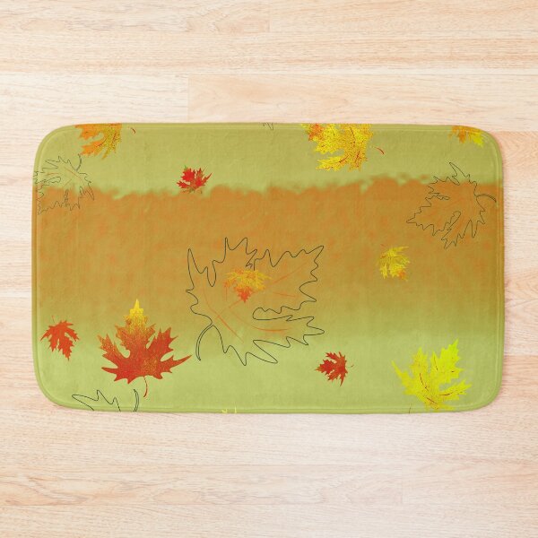 Item preview, autumn, leaves, contour, multicolor, orange background designed and sold by Maria Mihailova.