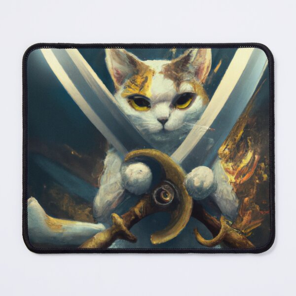 Item preview, Peter the Cat, with duel swords (Fantasy) designed and sold by thecatandkettle.