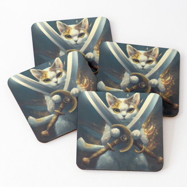 Item preview, Peter the Cat, with duel swords (Fantasy) designed and sold by thecatandkettle.