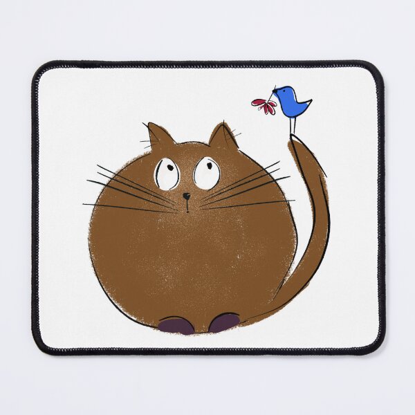 Item preview, Chonky Boy Fat Cat With Blue Bird  designed and sold by Julie Woolfolk.