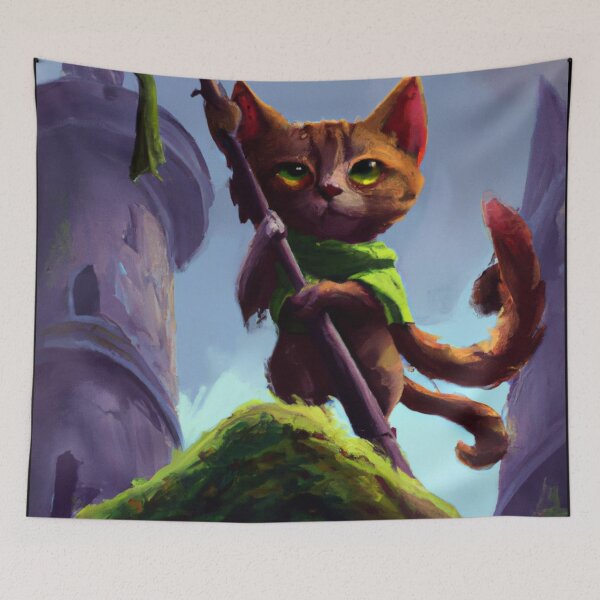 Item preview, Link the Cat, with staff (Fantasy) designed and sold by thecatandkettle.