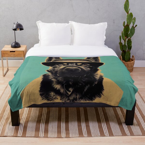 Item preview, pastor aleman con sombrero militar designed and sold by FramedFunk.