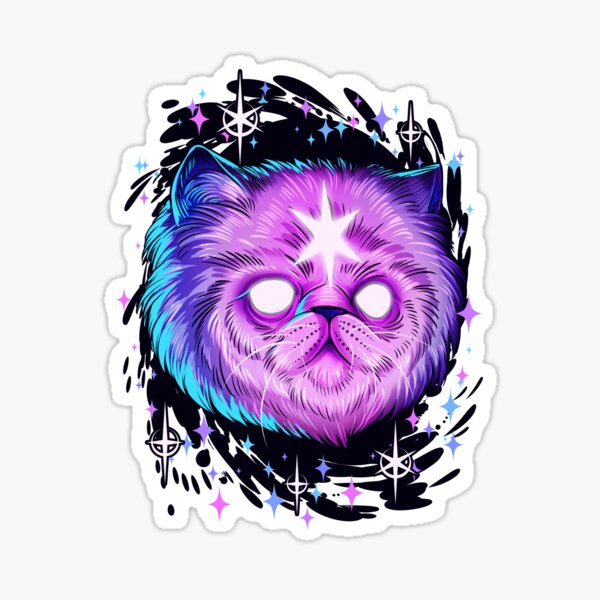 6 eye kitty Bubble-free stickers Dead Queen Imagination|Serrenathedead trippy stickers trippy art