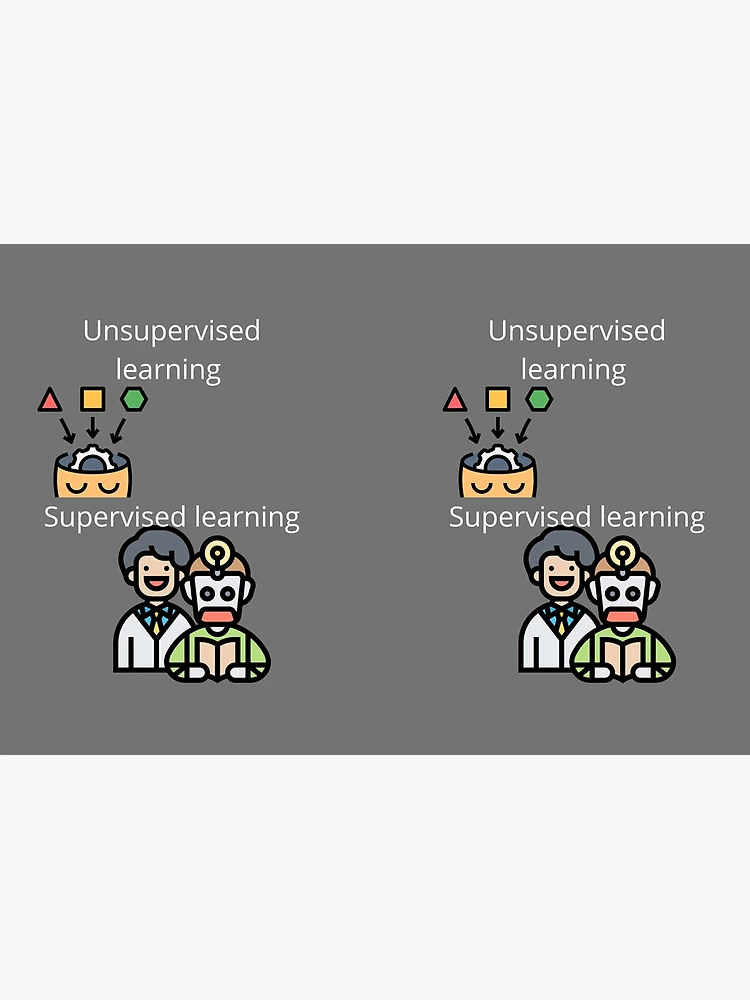 Thumbnail 3 of 3, Journal, Unsupervised learning  Supervised learning  designed and sold by UpcomingTech.