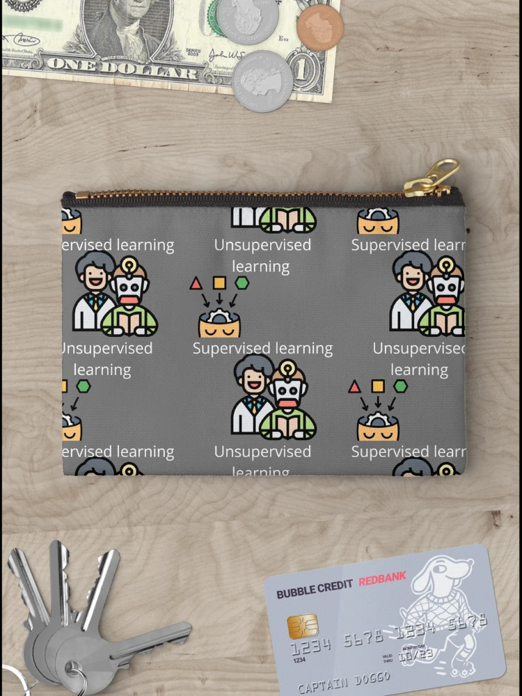Thumbnail 3 of 4, Zipper Pouch, Unsupervised learning Supervised learning designed and sold by UpcomingTech.