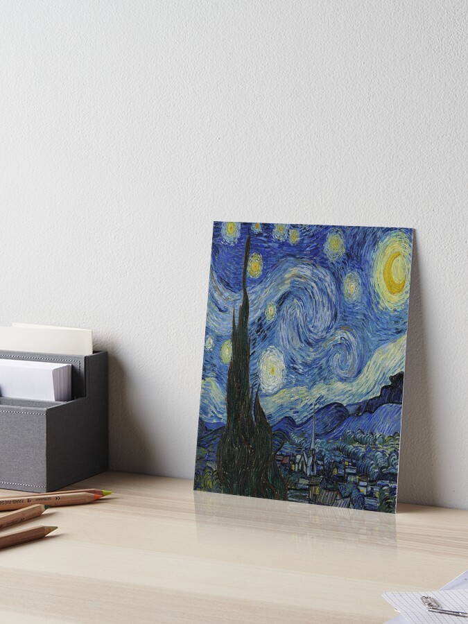 The Starry Night by Vincent van Gogh Art Board Print for Sale by LexBauer