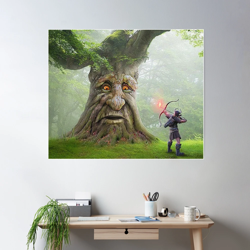 Wise Mystical Elucidative Tree Original Art Canvas Print Canvas, Poster