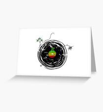 Reggae Musik - Vinyl Records Cannabis Leaf - DJ inspirierte Design Grußkarte