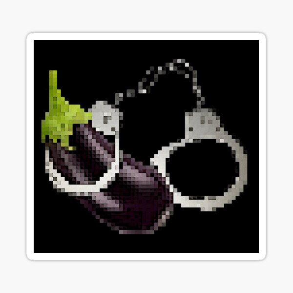 Berenjena digital con esposas Pegatina