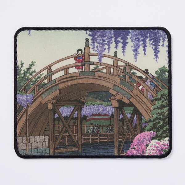 Item preview, Kawase Hasui Japanese Woodblock art Kawase Hasui Girl on Bridge designed and sold by TeeARTHY.