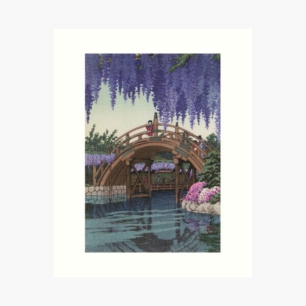 Item preview,  Kawase Hasui  Japanese Woodblock art Kawase Hasui Girl on Bridge designed and sold by TeeARTHY.