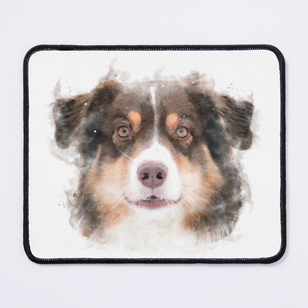 Item preview, Red Tri Australian Shepherd Watercolour Artwork designed and sold by Typeglyphs.