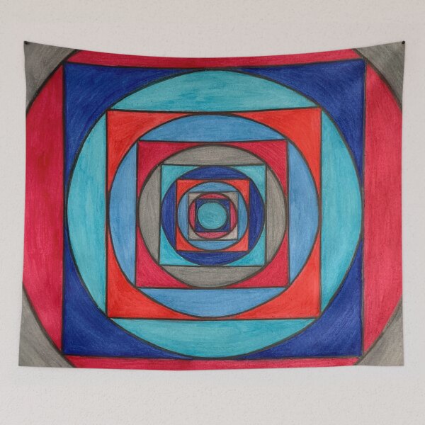 Item preview, Squared Concentric Circles designed and sold by PameRT-Art-369.