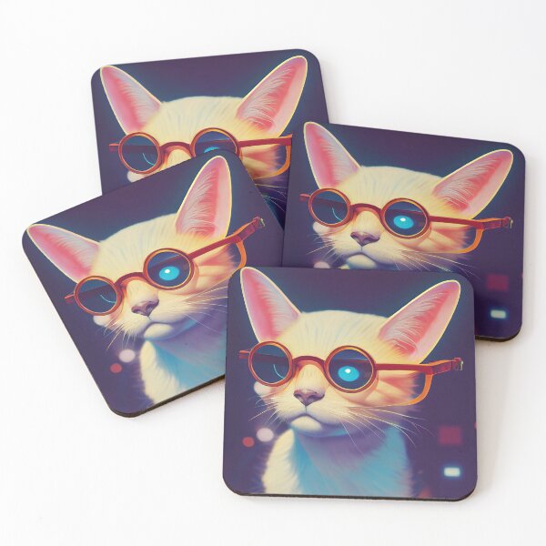 Item preview, Cat Face with Funny Glasses designed and sold by javamartini.