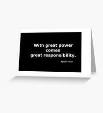 Spider-man quote Greeting Card
