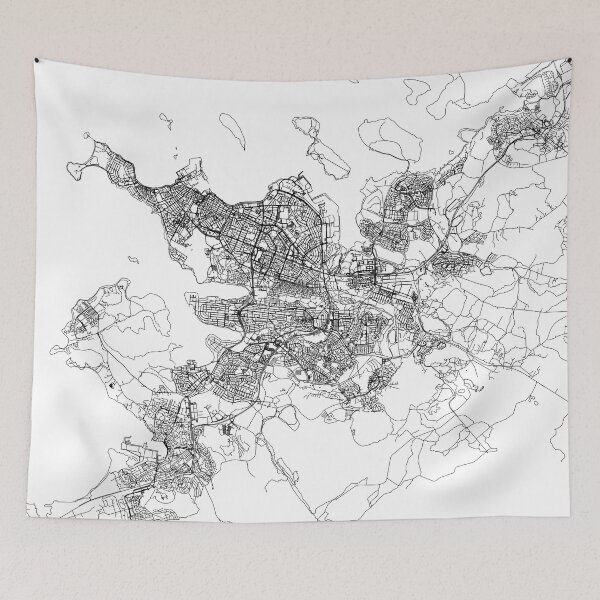 Item preview, Reykjavik White Map designed and sold by multiplicitymap.