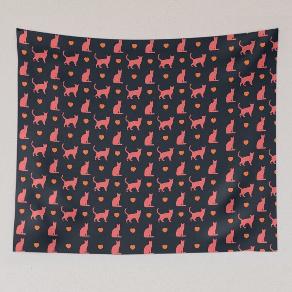 Item preview, Cute cat walk stand heart pattern designed and sold by ClawverCat.