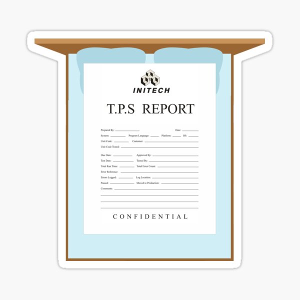 "TPS reports with a cover sheet, Office Space" Sticker for Sale by