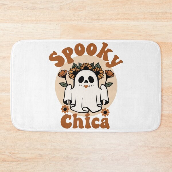 Item preview, Spooky Chica Cute and Funny Retro Ghost with Sunflowers Design - Black designed and sold by PearlMoonGrapes.