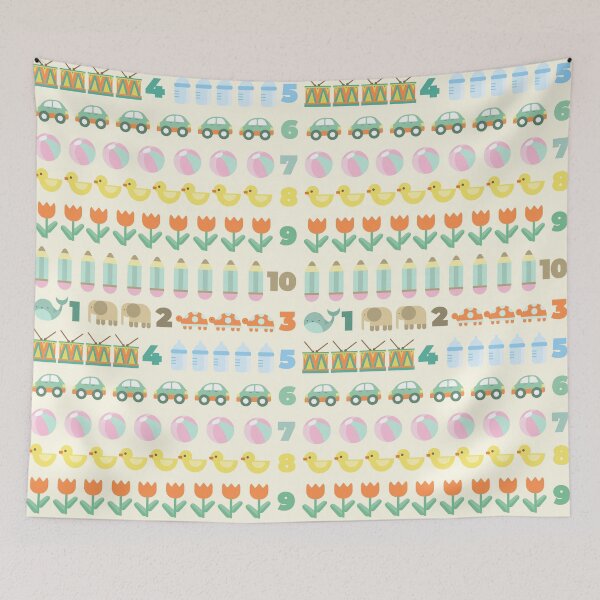 Item preview, Toys and numbers pattern designed and sold by LaBelleMaison.