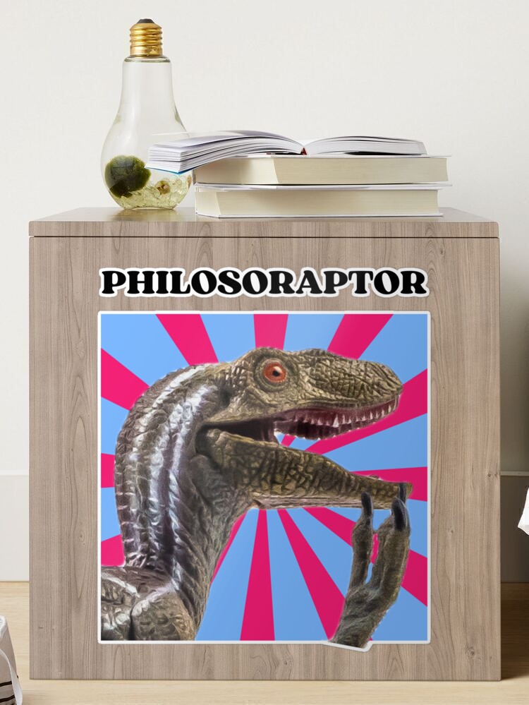 Philosoraptor Meme Funny Dinosaur Retractable ID Card Badge Holder