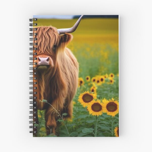 Aperçu de l'œuvre Vache Highland dans les tournesols créée et vendue par Ashley Gagnon.