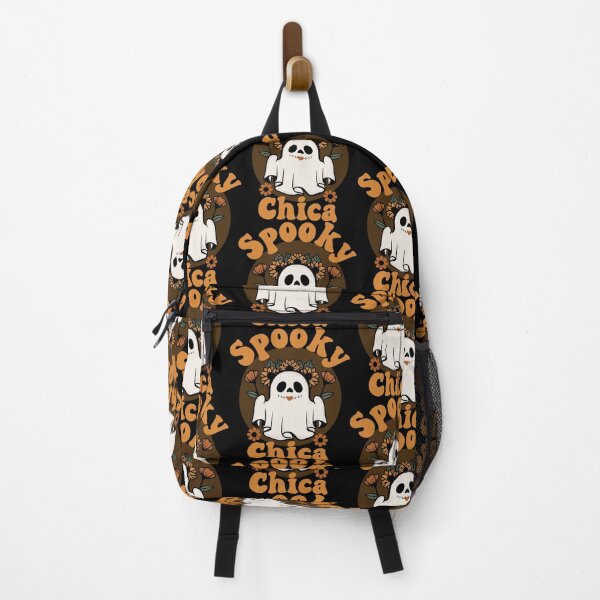 Item preview, Spooky Chica Cute and Funny Retro Ghost with Sunflowers Design - Orange designed and sold by PearlMoonGrapes.