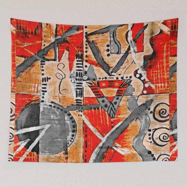 Item preview, African Art Gray-Orange designed and sold by Nora Gad.