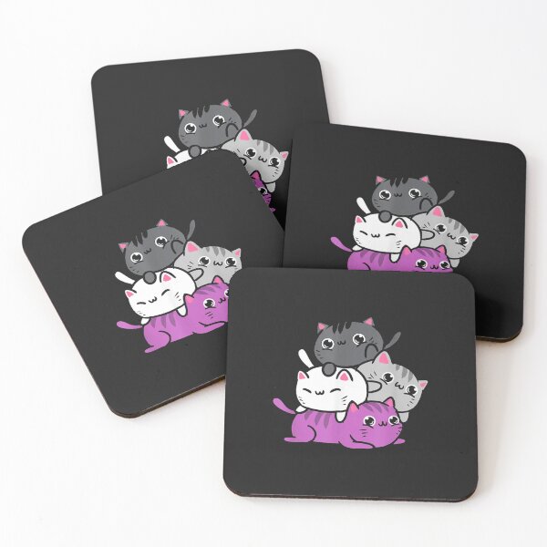 Item preview, Kawaii Cat Pile Asexual Pride designed and sold by hangoxinhxan.