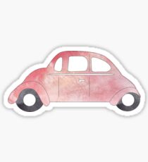 Old Bug Car Light Pink Sticker