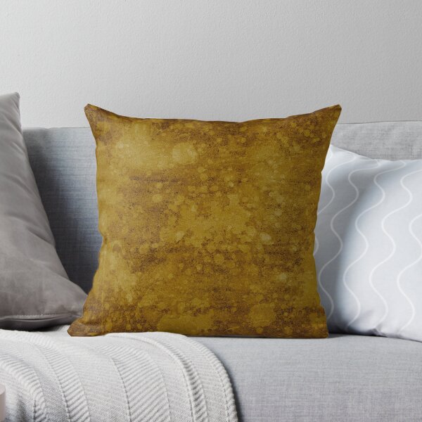 Old gold wall with splatter Throw Pillow