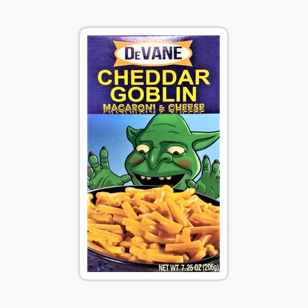 Item preview, Cheddar Goblin Mandy Movie Sticker designed and sold by leisureDept.